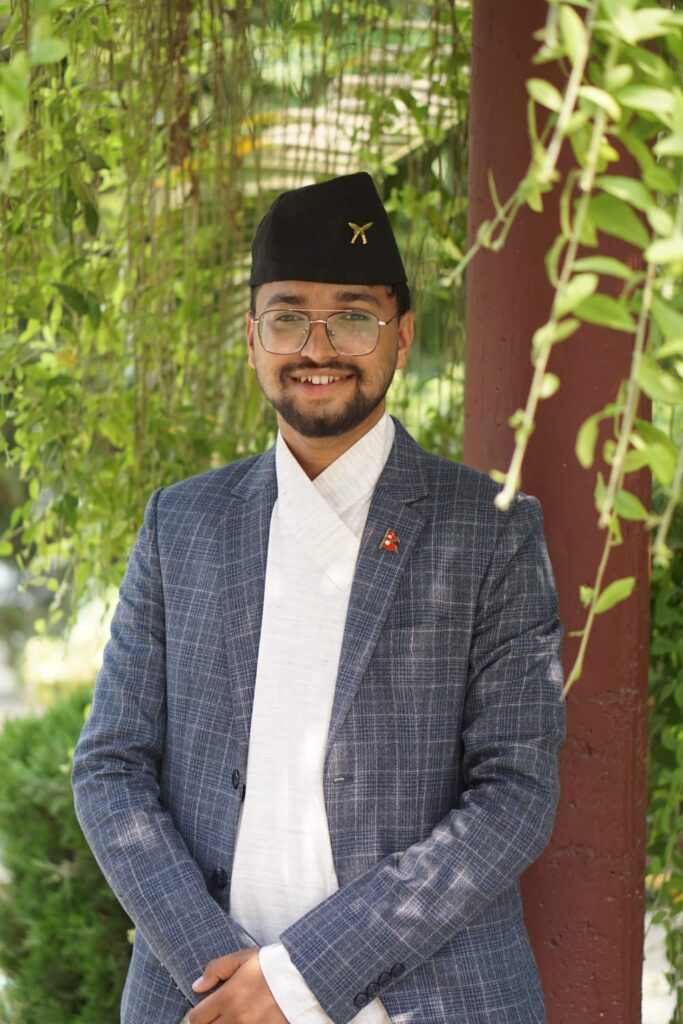 Portrait Picture of Aashish Panta in traditional Nepali dress
